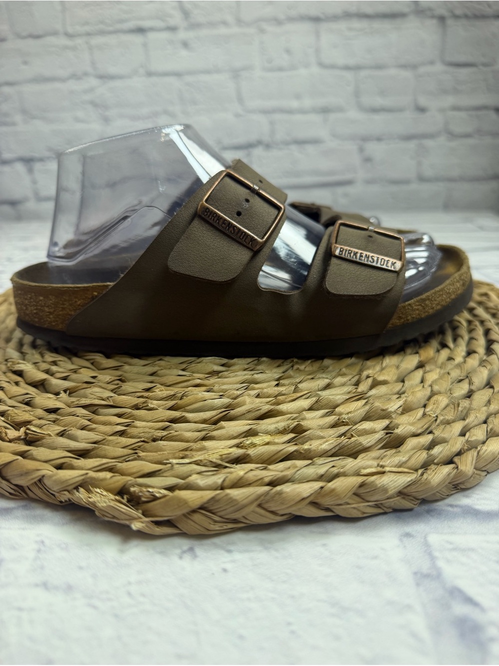 Birkenstock Brown Two-Buckle Slide Sandals. Size 8.5. - Picture 6 of 8